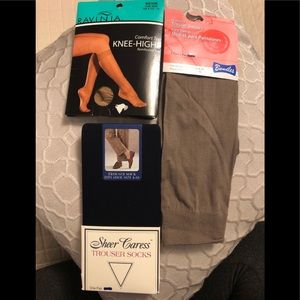 Set of 3 NWT knee hi hosiery and trouser socks.